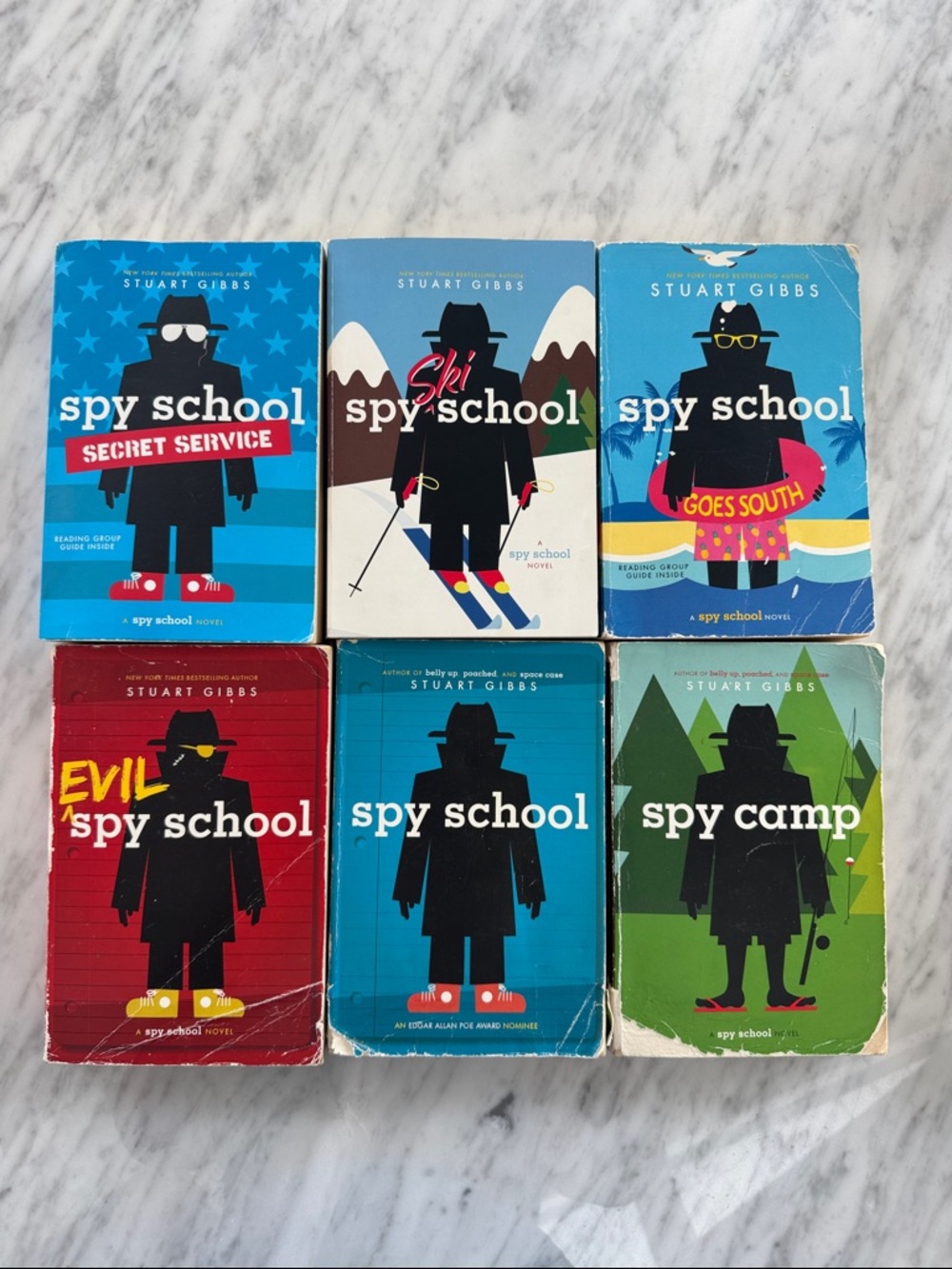 Paperback Spy School Book Set of 6. Variety of new to used.